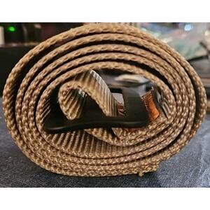 Khaki Web Belt 37.5 X 1.175" " Fits Max 34" Waist Buckle + Touch Fastener